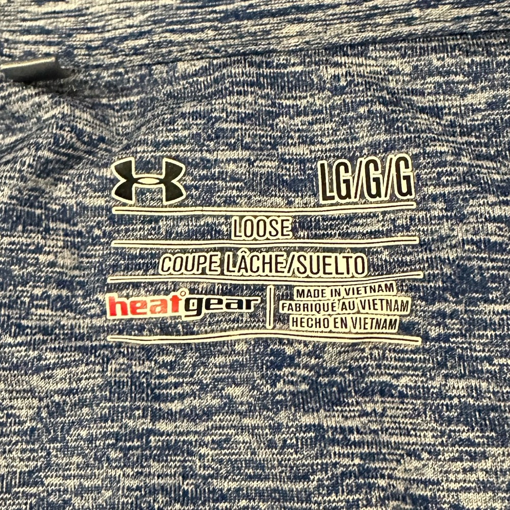 Under Armour Men's Heathered Blue Loose Fit Short-Sleeve Polo Size L - Picture 3 of 3